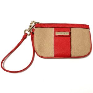 NWOT Calvin Klein Leather Wallet Wristlet/ Cosmetic Pouch Aprox 6x4